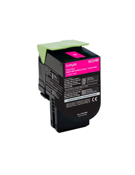 Toner laser lexmark 80c2hme magenta 3000 paginas