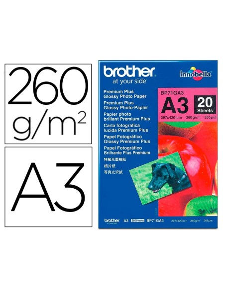 Papel fotografico brother premium plus brillo...