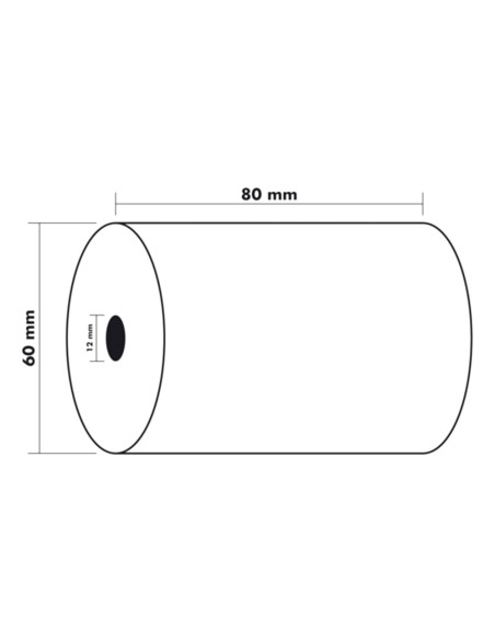 Rollo sumadora exacompta termico 80 mm x 60 mm 48 g/m2