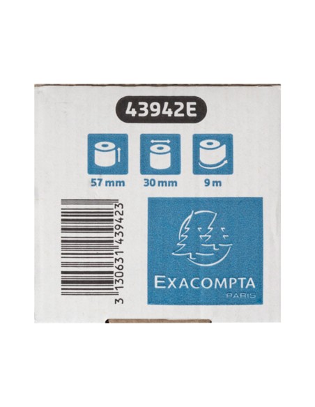 Rollo sumadora exacompta safe contact termico 57 mm x 30 mm 52 g/m2