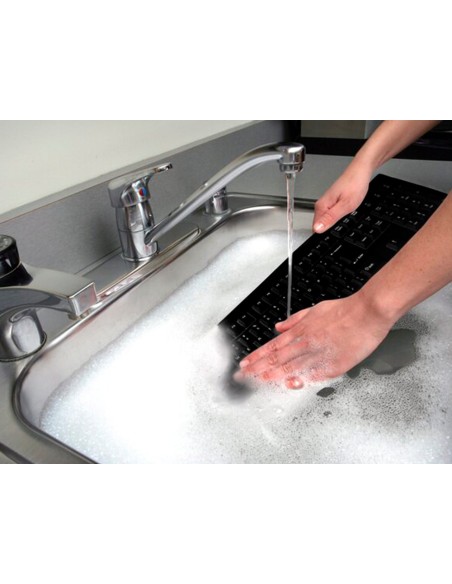 Teclado kensington pro fit lavable 104 teclas con cable color negro 455x220x40 mm