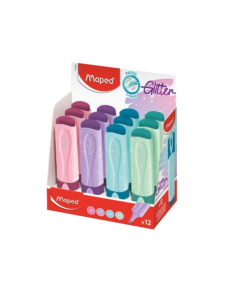 Rotulador maped fluorescente peps pastel con glitter colores surtidos