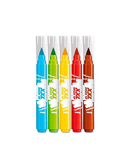 Rotulador maped color peps jumbo punta pincel caja de 5 colores surtidos