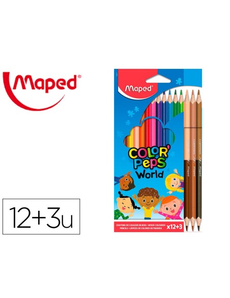 Lapices de colores maped color peps world caja...