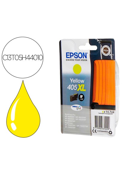 Ink-jet epson 405 xl wf-3820dwf / wf-4820dwf / wf-7830dtwf / wf-7840dtwf alta capacidad amarillo