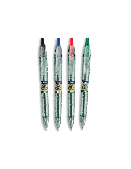Boligrafo pilot ecoball plastico reciclado expositor de 60 unidades colores surtidos + 10 boligrafos