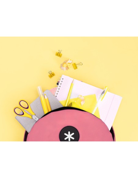 Cartera antartik mochila con asa y bolsillos con cremallera color coral 310x160x410 mm