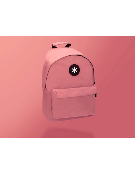 Cartera antartik mochila con asa y bolsillos con cremallera color coral 310x160x410 mm