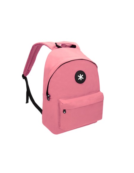 Cartera antartik mochila con asa y bolsillos con cremallera color coral 310x160x410 mm