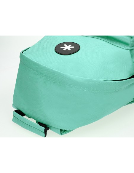 Cartera antartik mochila con asa y bolsillos con cremallera color verde menta 310x160x410 mm