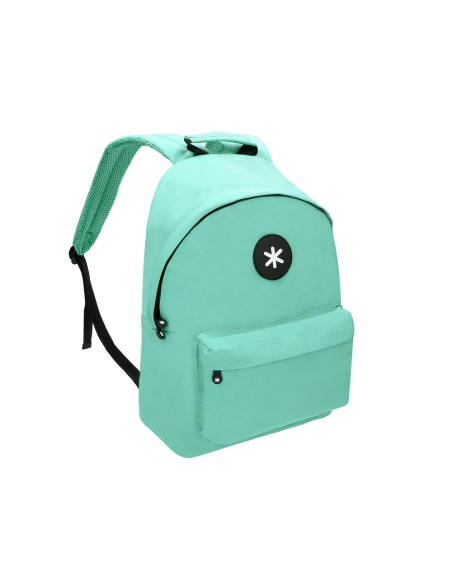 Cartera antartik mochila con asa y bolsillos con cremallera color verde menta 310x160x410 mm