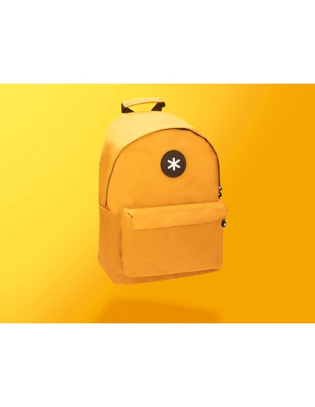 Cartera antartik mochila con asa y bolsillos con cremallera color mostaza 310x160x410 mm