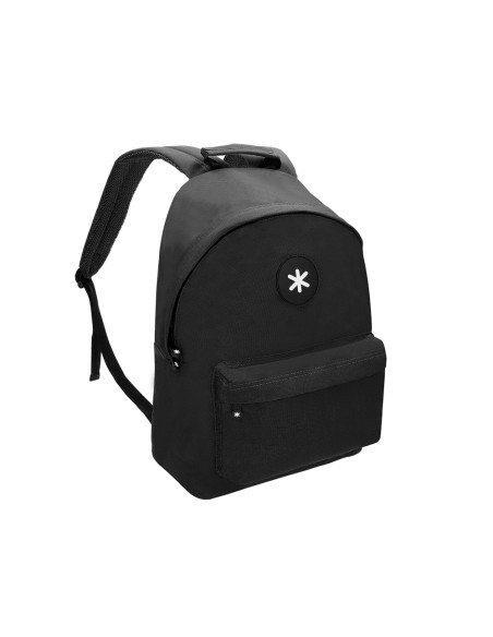 Cartera antartik mochila con asa y bolsillos con cremallera color negro 310x160x410 mm