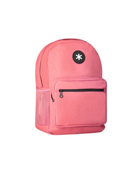 Cartera antartik mochila con asa y bolsillo frontal concremallera color coral 320x140x430 mm