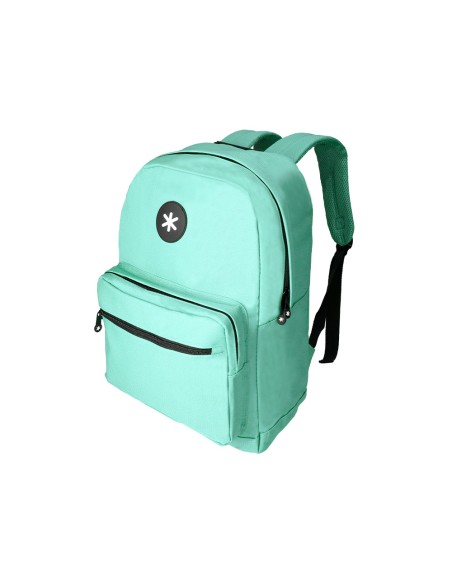 Cartera antartik mochila con asa y bolsillo frontal concremallera color verde menta 320x140x430 mm