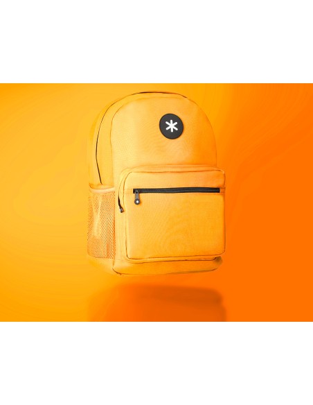 Cartera antartik mochila con asa y bolsillo frontal concremallera color mostaza 320x140x430 mm