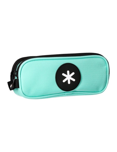 Bolso escolar portatodo antartik doble cremallera color verde menta 210x60x80 mm