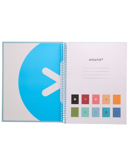 Cuaderno espiral a4 micro antartik tapa forrada80h 90 gr horizontal 1 banda 4 taladros color celeste