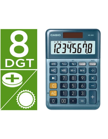 Calculadora casio ms-80e sobremesa 8 digitos tx...