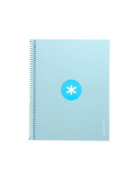 Cuaderno espiral a4 micro antartik tapa forrada 80h 90 gr cuadro 5mm 1 banda 4 taladros celeste