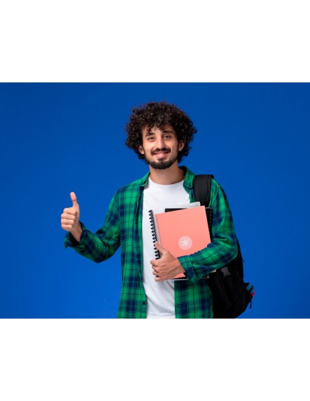 Cuaderno espiral a4 micro antartik tapa forrada 80h 90 gr cuadro 5mm 1 banda 4 taladros rosa claro