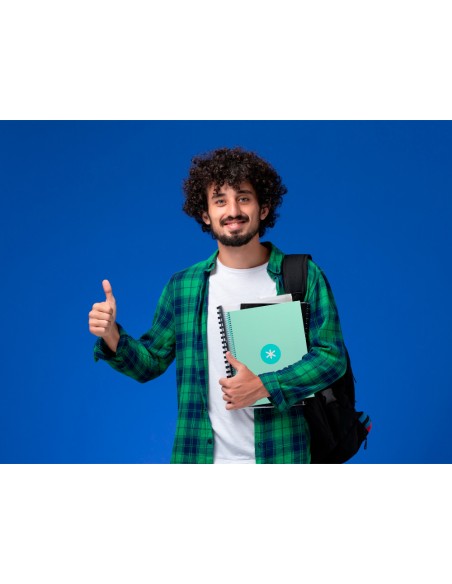 Cuaderno espiral a4 micro antartik tapa forrada 80h 90 gr cuadro 5mm 1 banda 4 taladros menta