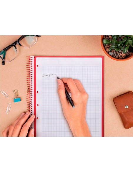 Cuaderno espiral a4 micro antartik tapa forrada 80h 90 gr cuadro 5mm 1 banda 4 taladros mostaza
