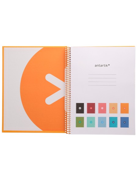 Cuaderno espiral a4 micro antartik tapa forrada 80h 90 gr cuadro 5mm 1 banda 4 taladros mostaza