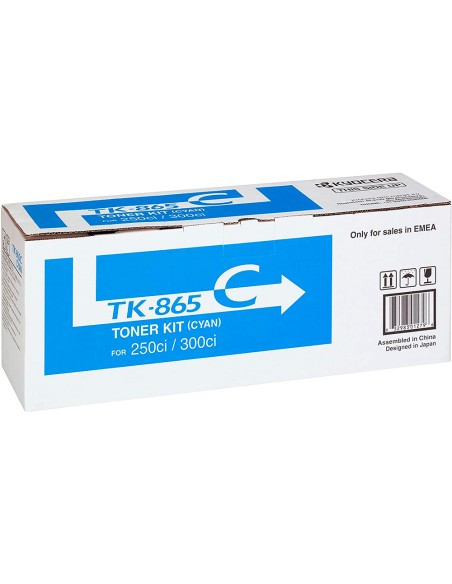 Toner kyocera -mita copiadora cian taskalfa 200ci / 300ci tk865c 12.000 paginas