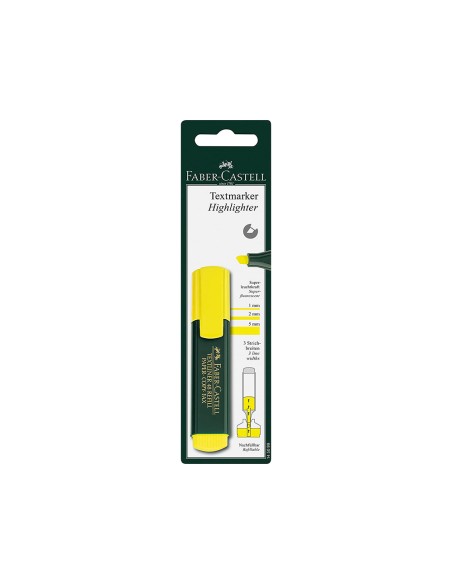 Rotulador faber castell fluorescente textliner 48-07 amarillo blister de 1 unidad
