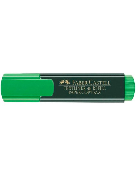 Rotulador faber castell fluorescente textliner 48-63 verde blister de 1 unidad