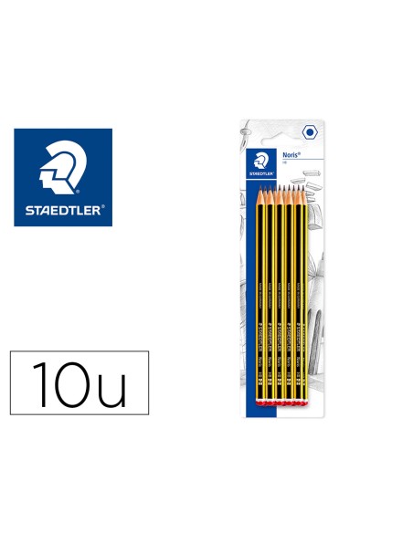 Lapices de grafito staedtler noris n.2 hb blister de 10 unidades