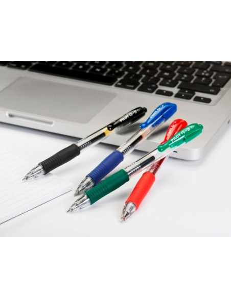 Boligrafo pilot g-2 rojo tinta gel retractil...