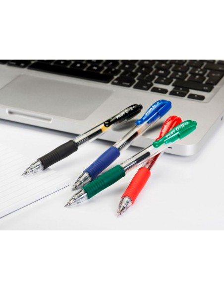 Boligrafo pilot g-2 negro tinta gel retractil sujecion de caucho en blister