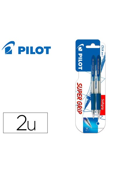 Boligrafo pilot super grip azul retractil...
