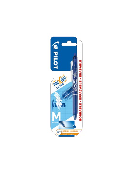 Boligrafo pilot frixion clicker borrable 0,7 mm punta media azul en blister