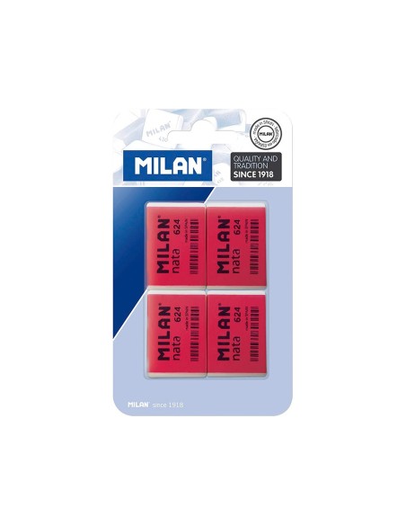 Goma de borrar milan nata 624 blister de 4...