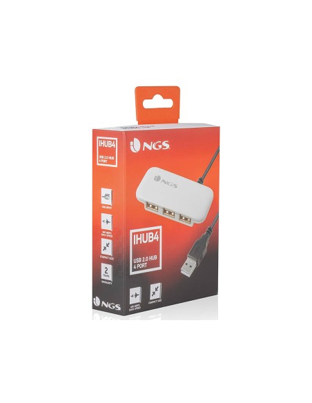 Hub usb 2.0 ngs ihub con 4 puertos color blanco