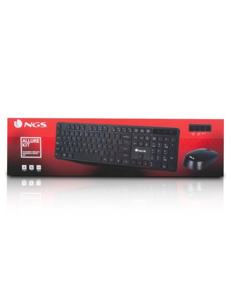 Set teclado y raton ngs allure multimedia inalambrico usb nano 2,4 ghz color negro