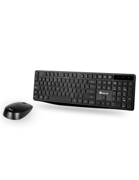 Set teclado y raton ngs allure multimedia inalambrico usb nano 2,4 ghz color negro