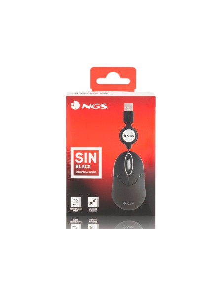 Raton ngs wired sin 1000 dpi retractil 3 botones usb color negro