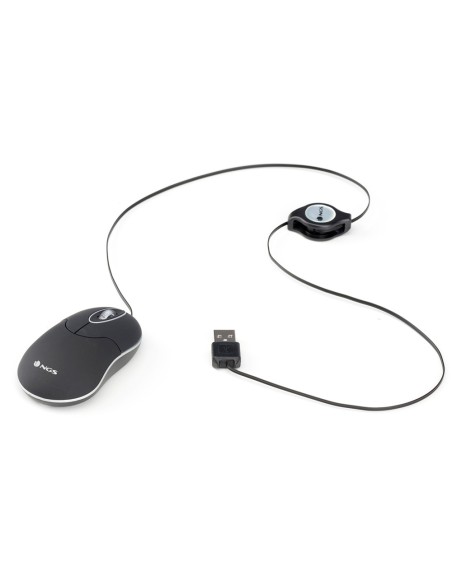 Raton ngs wired sin 1000 dpi retractil 3 botones usb color negro