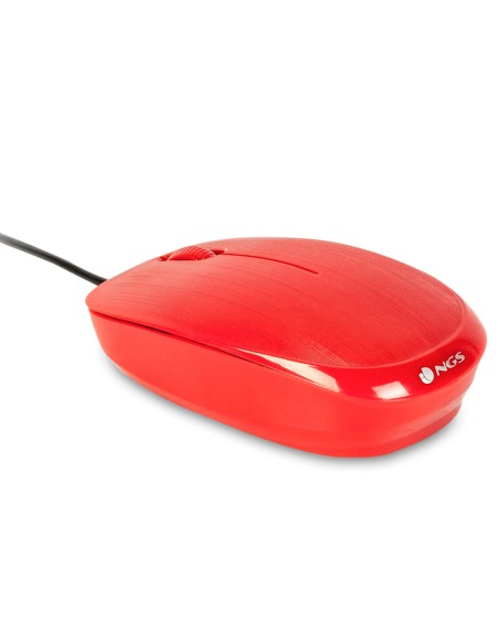 Raton ngs wired flame optico con cable 1000 dpi ambidiestros usb color rojo