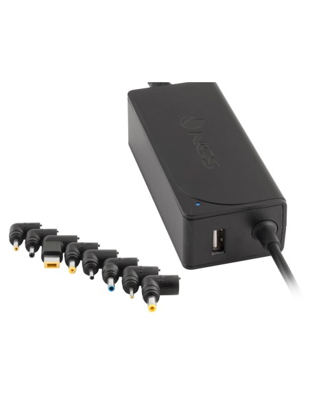Adaptador de corriente ngs automatic 90w con 9 adaptadores y salida usb 2a