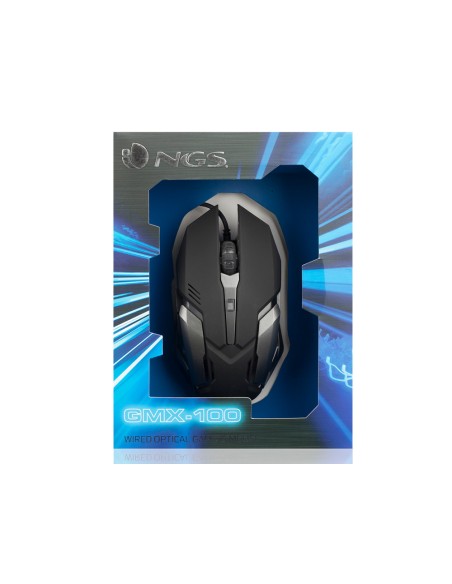 Raton ngs gaming gmx-100 optico 1000/1200/1800/2400 dpi 6 botones led 7 colores 2,4 ghz