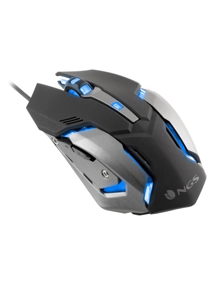 Raton ngs gaming gmx-100 optico 1000/1200/1800/2400 dpi 6 botones led 7 colores 2,4 ghz