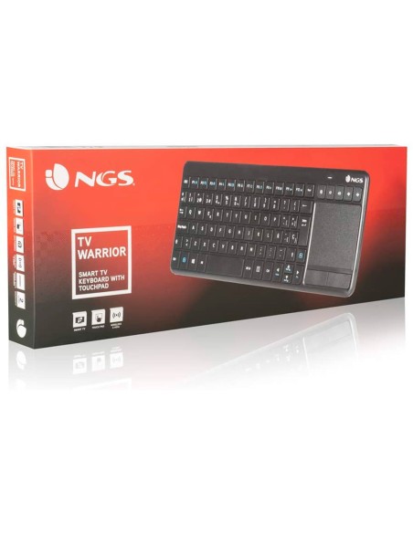 Teclado ngs warrior inalambrico touch pad con teclas multimedia de 2,4 ghz color negro