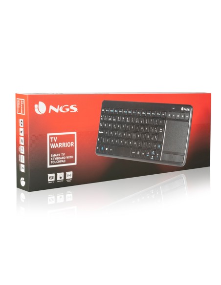 Teclado ngs warrior inalambrico touch pad con teclas multimedia de 2,4 ghz color negro