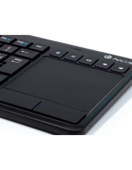 Teclado ngs warrior inalambrico touch pad con teclas multimedia de 2,4 ghz color negro