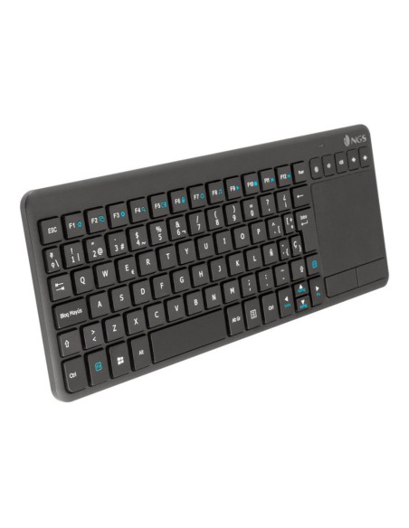 Teclado ngs warrior inalambrico touch pad con teclas multimedia de 2,4 ghz color negro